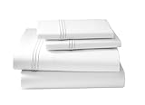 Kassatex - Sábana encimera de la colección Strada Full/Queen, Color Blanco