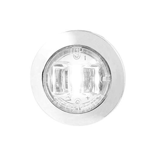 Lámpara LED blanca clara redonda mini 3/4 pulg con bisel cromado miniatura 3
