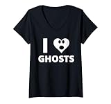 Photo Gallery donna amo i fantasmi, con un cuore fantasma maglietta con collo a v Photo Gallery donna amo i fantasmi, con un cuore fantasma maglietta con collo a v