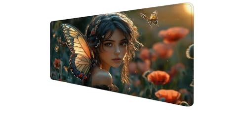 Mouse pad XXL con bordes cosidos y base antideslizante, alfombrilla de ratón de 800x400x3mm