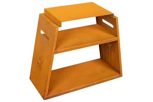 White Fire Support à Barbecue-Plancha Urban en Acier Corten, 68x30xH56 Cm