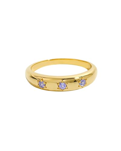 YoTreasure Tanzanite Wedding Band Ring 14k Gold Plated Over 925 Silver Gemstone Jewelry for women