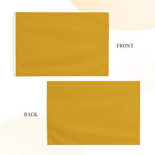 Drapeau extérieur double face robuste moutarde avec oeillets en laiton - 3