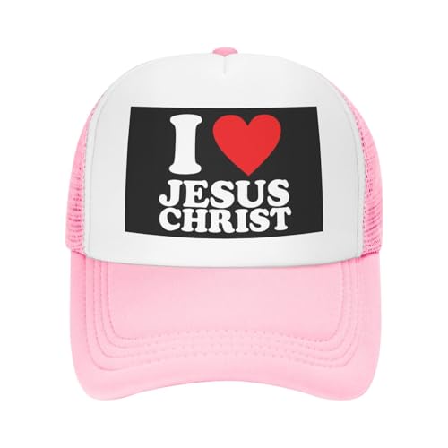 I Love Jesus Christ Trucker Hat Snapback Mesh Baseball Cap Unisex2