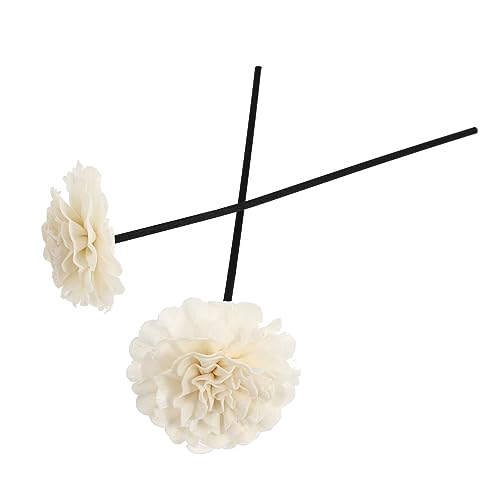 OUNONA 2 Piezas Varillas Difusoras de Aromaterapia con Flores Blancas Accesorios para Aceites Esenciales Ambientador Natural para Hogar Oficina Coche