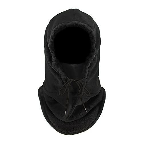 MIVAIUN Gorro Polar con Capucha, Negro Pasamontaas, Balaclava, Unisex Calentador de Cuello, Trmica Forro Polar Sotocasco, Capucha De Lana Trmica, para Ski Moto Ciclismo, Talla nica (Negro)