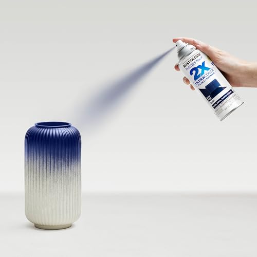 Image of Rust-Oleum 334041 Painters Touch 2X Ultra Cover Spray Paint, 12 oz, Gloss Navy Blue.