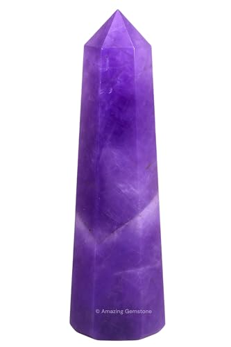 Image of Amazing Gemstone Amethyst Crystal Towers ~ Natural Healing Crystal Point Obelisk for Reiki Healing and Crystal Grid (3 inch to 4 inch INCH)