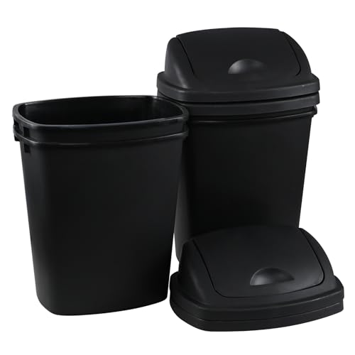 Canecas de basura negras 25 L con tapa basculante 4 unidades miniatura 6