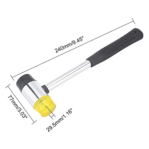 Ph Pandahall TOOL-WH0129-05P-01-US2 3 Inch Rubber Mallet, 30Mm Double-Faced Soft Hammer With Soft Non-Slip Rubber Handle Leather Hammer For Jewelry thumb #6