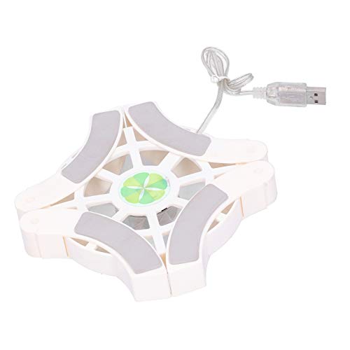 Laptop Cooler Cooling Pad Wisoqu DRS04 con Doble Ventilador, Luz LED Azul y 12 Almohadillas Antideslizantes, Blanco miniatura 4