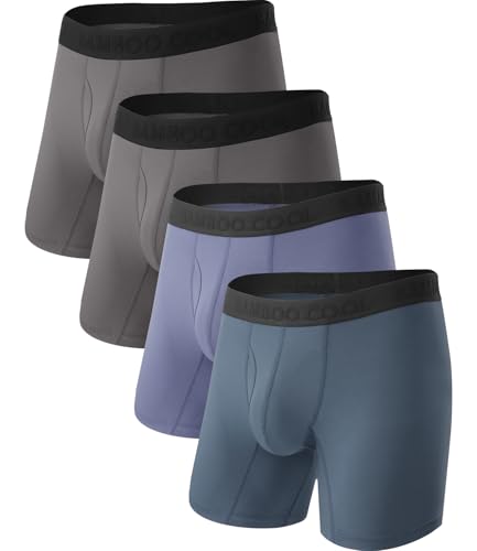 Image of BAMBOO COOL Men's Ultra Breathable Underwear,No Riding Up Boxer Briefs with ComfortFlexible Waistband,Multipack