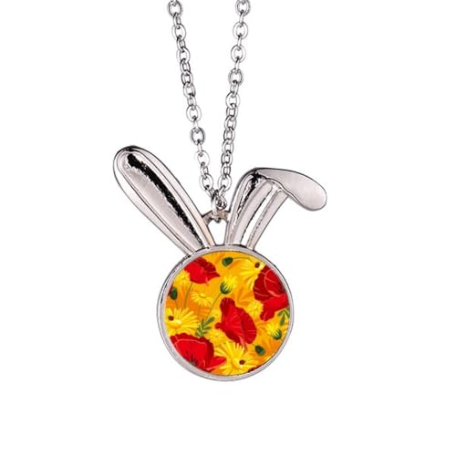 Collier lapin en toile à fleurs : le bijou textile léger anti-irritation