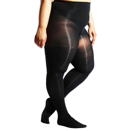 SUREPOCH Plus Size Tights for Women, Ultra Large Up To 6x, 20 Colors Semi Opaque Control Top, Soft High Waist Pantyhose