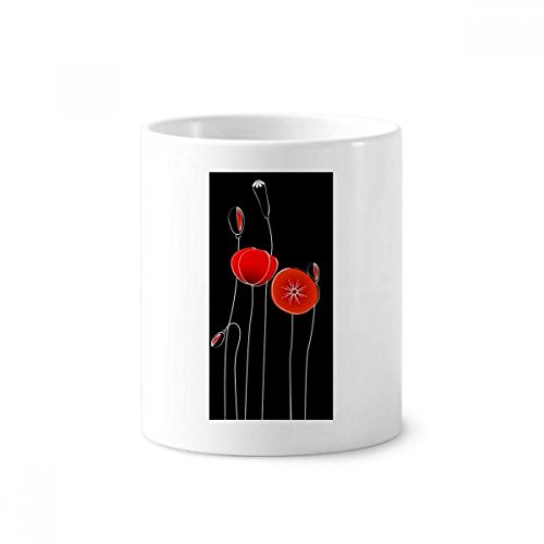 Gobelet en céramique pavot rouge de 9.6cm avec impression artistique durable et finitions soignées