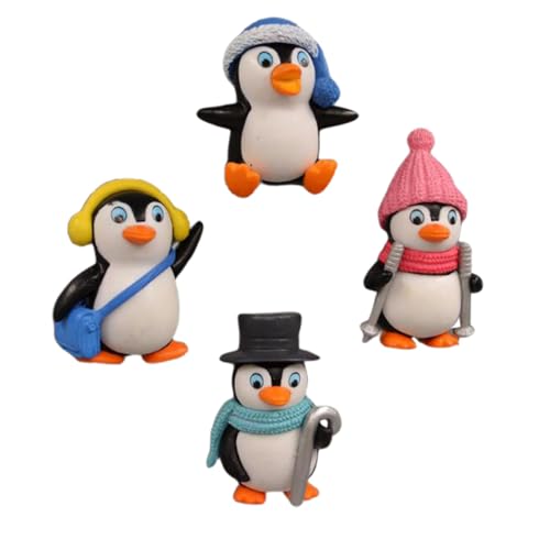 DECORNIJIA 4 Piezas Imanes de Nevera Magnéticos con Diseño de Pingüino PVC para Decoración del Hogar Adhesivos para Oficina y Espacios Interiores