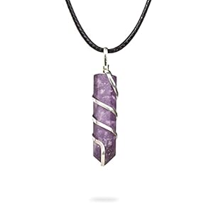 AYANA Lepidolite Crystal Necklace – Handmade Necklaces, Ethically Sourced Crystals and Healing Stones – September Birthstone, Genuine Healing Crystals – Crystal Necklaces for Women Trendy