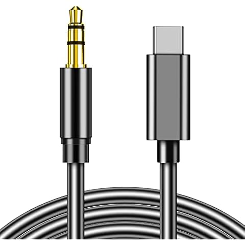 For Samsung Galaxy S23 S23+ S23 Ultra S22 S22+ S22 Ultra S21 FE S20 FE USB C to 3.5mm Audio Adapter Hi-Fi Stereo Type C to Aux Headphone Male Cord Car Auxiliary Cable Usb C To Aux Adapte (BLACK) Cover