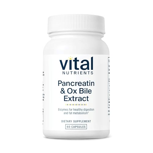 Vital Nutrients Pancreatin & Ox Bile Extract 500mg | Natural Digestive Enzymes for Women & Men | Supports Digestion of Protein, Fat, and Carbohydrates*| Gluten, Dairy & Soy Free | 60 Capsules
