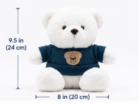 Image of Cute Teddy Bear Soft Toy Plush Stuffed Animal with Sweater for Kids Baby - Soft Huggable Teddy Doll for Cuddling, Birthday Gift & Home Decor 25CM