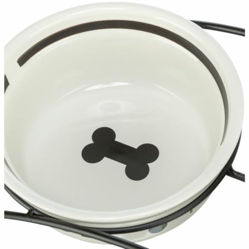 Trixie Futterstation aus Keramik, 0,6 l/Ø 15 cm, weiß/schwarz