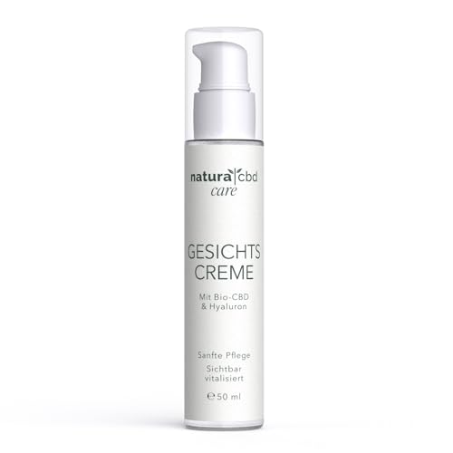 CBD Creme & Cannabis salbe mit Hyaluron und Hanföl – Natürliche Anti-Aging Feuchtigkeitspflege – Bio Gesichtscreme & Cannabis Creme für trockene sensible Haut – Vegan & palmölfrei