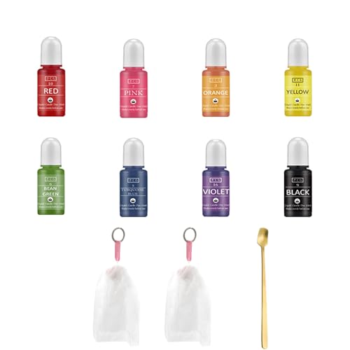Canollo Juego de 8 colores para hacer jabón, 8 x 10 ml, para hacer jabón, jabón líquido para bombas de baño, jabones hechos a mano, arcilla, manualidades