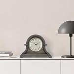 Gray Oak Farmhouse Mantel Clock