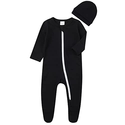 Image of HAJAKADAS-Y Baby Boys' Cotton Sleep and Play Pjs, Snug Fit Footed Jumpsuit, Zip Front Pajamas