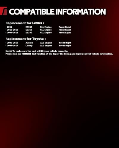 Image of Torchbeam Front Brake Caliper Right for Toyota 2007-2017 Camry, Lexus 2007-2012 2016-2018 ES350, Toyota 2008-2018 Avalon, Front Right Caliper Replace # 19B3129