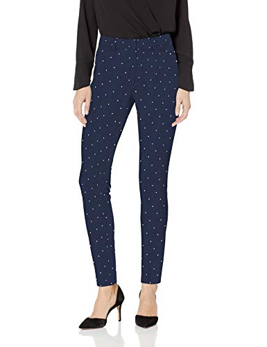 Amazon Essentials Women's Skinny Pant, Navy Dot, 6 Regular