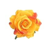 Lofruiin Women's Vintage Elegent Rose Flower Hairpin Hair Clip with Brooch for Party Travel Festivals (Orange Yellow)
