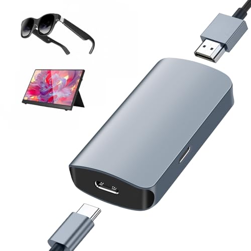 Image of HDMI to USB C Adapter, 4K@60Hz HDMI to Type C Adapter for XREA 0ne /Air 2 Pro /Air 2,Vitue Pro /0ne,RayN0 Air 2s,R0kd AR Glasses, Portable Monitor from PS5 /4,B-O-X,Switch,Laptop,PC