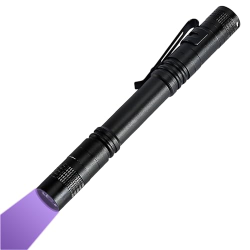 zaknszan Linterna Ultravioleta LED, Linterna de luz Negra UV, lámpara UV de 395 nm, Linterna para detectar Manchas de orina y Mascotas (baterías no incluidas)