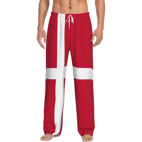Pantalon de pyjama homme drapeau danois en coton léger pour nuit