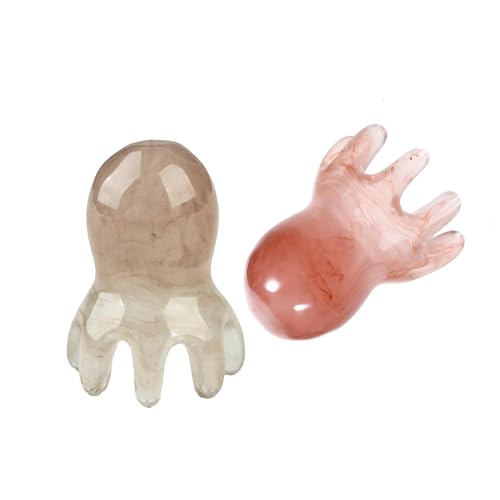 xieyaxie 2 Pcs Octopus Head Massage Comb Scalp Massaging Tools for Relaxation. This Octopus Massage Tool is a Versatile Massage Device Made of Resin Perfect for Scalp Care and Gifts.