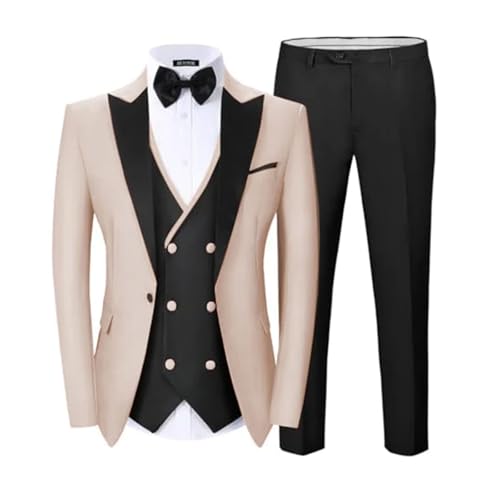 Men Double Breasted Slit Suit 2-Piece Jacket and Pants Wedding Graduation Party Set Mint2