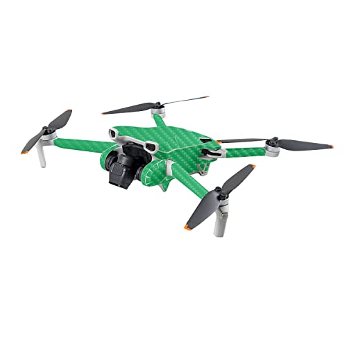 Image of MightySkins Carbon Fiber Skin Compatible with DJI Mini 3 - Solid Green | Protective, Durable Textured Carbon Fiber Finish | Easy to Apply | Made in The USA