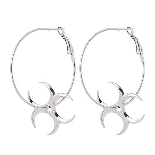 RK-HYTQWR Ninja Darts Icon Pendientes de aro de acr�lico Espejo Plata Dardos Pendientes Colgantes Joyas, Pendientes de Dardos, Plata