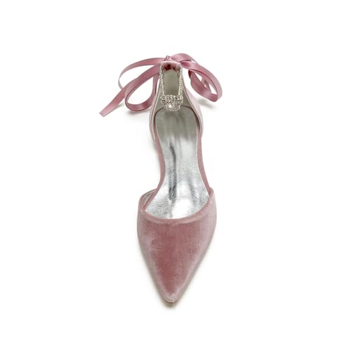Wedding Shoes Women's Bridal Flat Shoes Pointed Toe Dress Bridal Pearl Flats 1.5Cm2