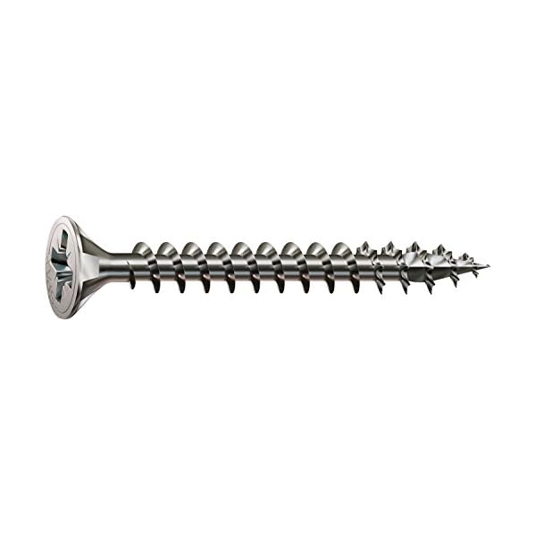 SPAX Universalschraube aus Edelstahl rostfrei A2, 5,0 x 40 mm, 200 Stück, Kreuzschlitz Z2, Senkkopf, Vollgewinde, 4CUT…