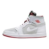 NIKE Jordan 1 High Zoom Air CMFT White Daybreak Tropical Twist, White/True Red - Light Silver, 8 UK