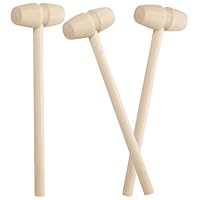 WeddHuis 3 Stück Holzwerkzeuge Hämmern Mini Holz Hammer Krabben Hummer Schlägel DIY Kleine Malerei Hammer Spielzeug für Kinder