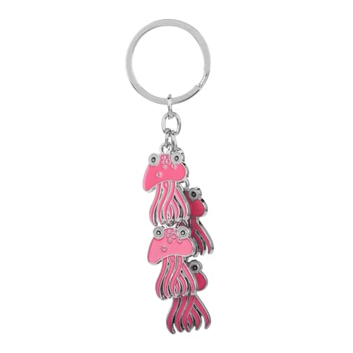 Jellyfish Keychain Key Accesorios para automóviles Cho Gadgets CAR ACCESORIOS LINDOS ACCESORES DE CAR CASA CLAVE Rings para llaves de la llave Caqueta de la llave del tema Animal del llavero Rosa rosa