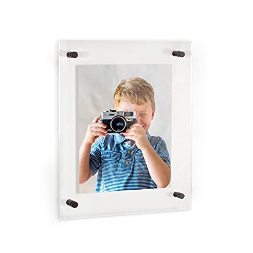 16 x 31 Contemporary Acrylic Floating Frame: Elevate Your Art and Photos in Style - Featuring 19x25mm Black Acrylic Standoff for Wall Mounting.