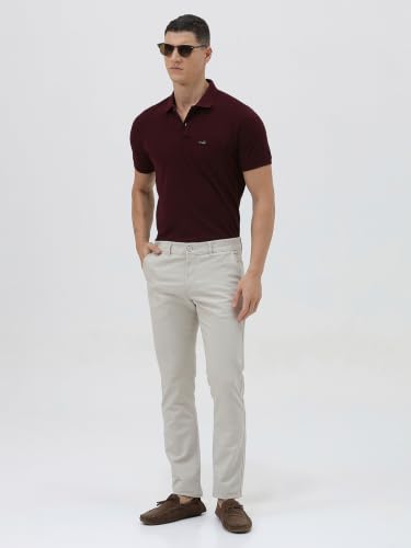 Image of CROCODILE Men's Solid Casual Wear T-Shirt | Polo Neck | Half Sleeves | Pull On | Regular