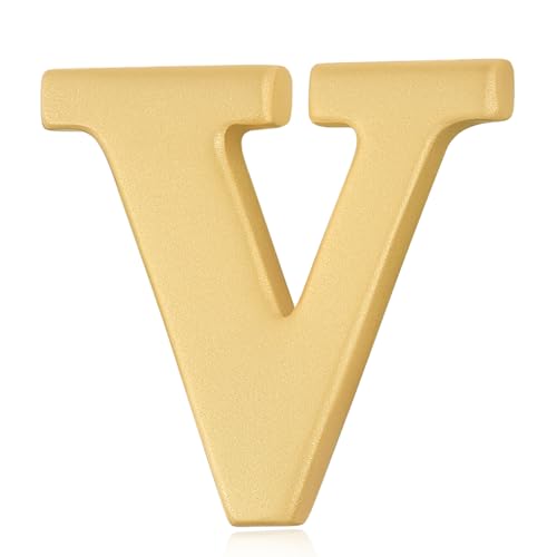 Image of HONEY BEAR Mens Womens Initial Alphabet Letter Lapel Pins Collar Badge Brooches for Business Wedding Graduation Gift Matte Gold 0.59 inches