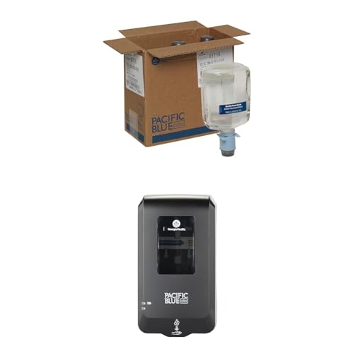Automated Touchless Gentle Foam Soap Dispenser Refill, Dye and Fragrance Free + Automated Touchless Soap & Sanitizer Dispenser, Black image 2