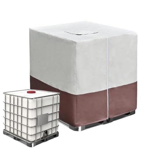 Cubierta para depósito de agua de 275 litros, cubierta para depósito de agua al aire libre con cremallera, resistente protección para el almacenamiento de la terraza y el jardín