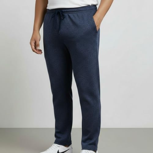 Image of Khakey Men's Black Regular Fit Cotton Plus Size Track Pant|Regular Fit Track Pants|Cotton Trackpant for Men|Solid Trackpants Men Combo